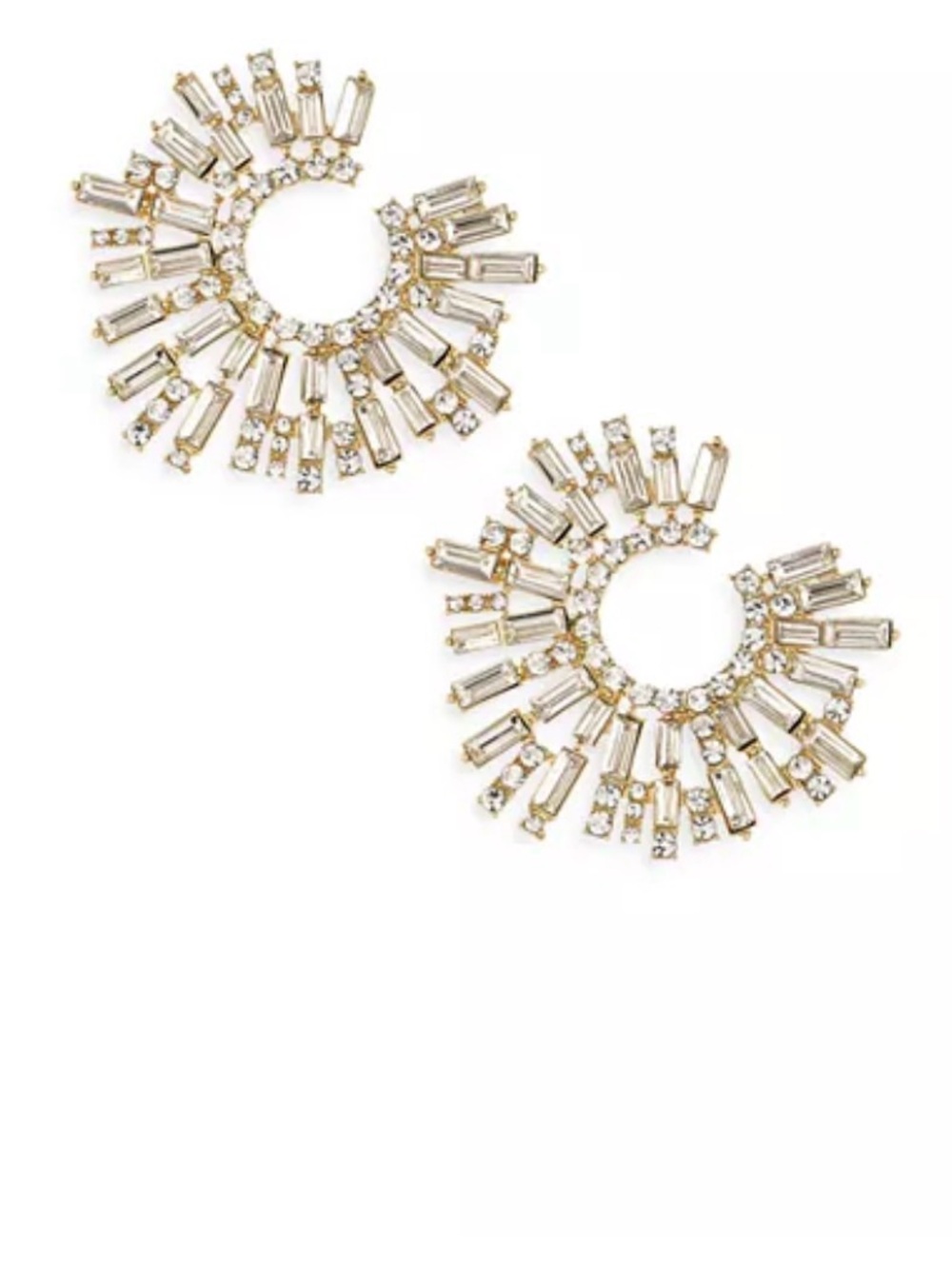 ettika Open Circle Stardust Earrings in 18K Gold Plate - Picture 2 of 4